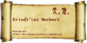 Krivácsi Norbert névjegykártya