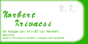 norbert krivacsi business card